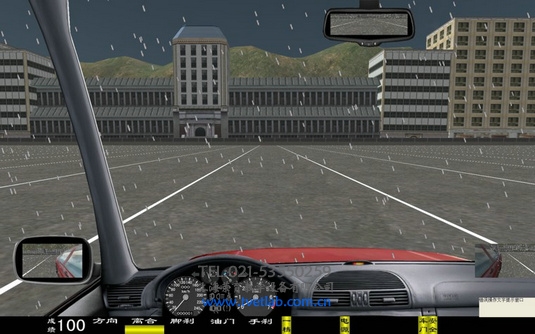 汽车驾驶模拟器下雨天场景